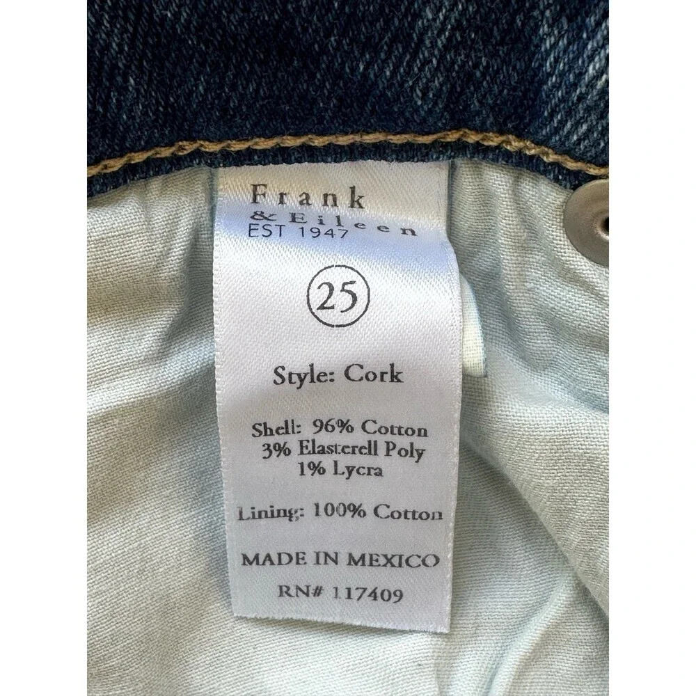 FRANK & EILEEN Cork Everyday Denim Women’s 25 Blue Straight Leg Jeans Style D601